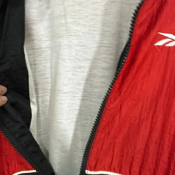 Reebok Windbreaker Jacket Men Large Red Black 1/2 Zip Vintage 90s Retro Gorpcore - Picture 9 of 10